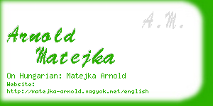 arnold matejka business card